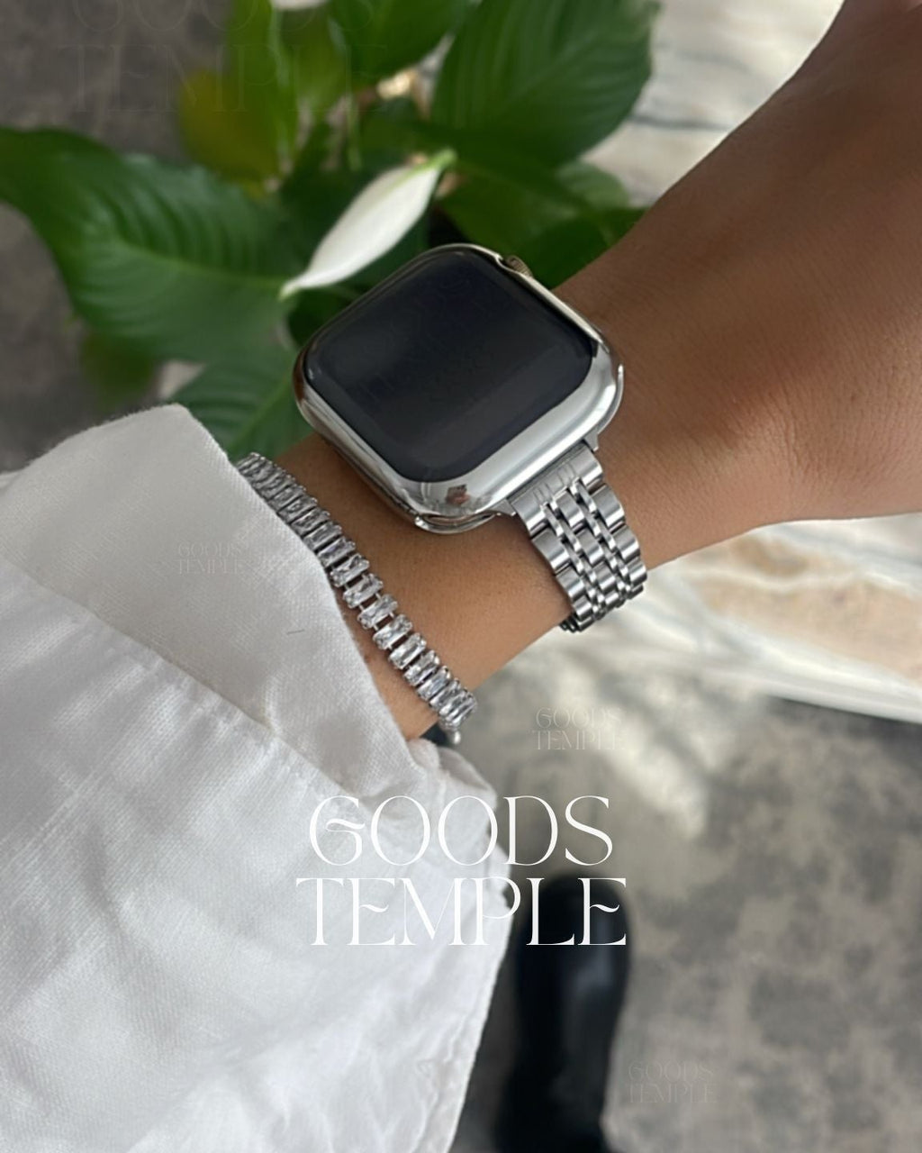 Smartwatch on a wrist with a blurred background