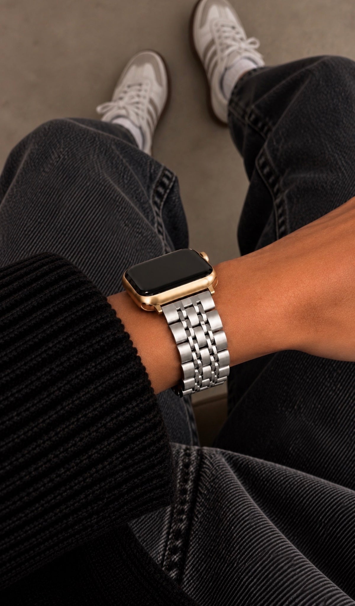 London Premium Stainless Steel Apple Watch Band – Silver Luxury Metal Strap