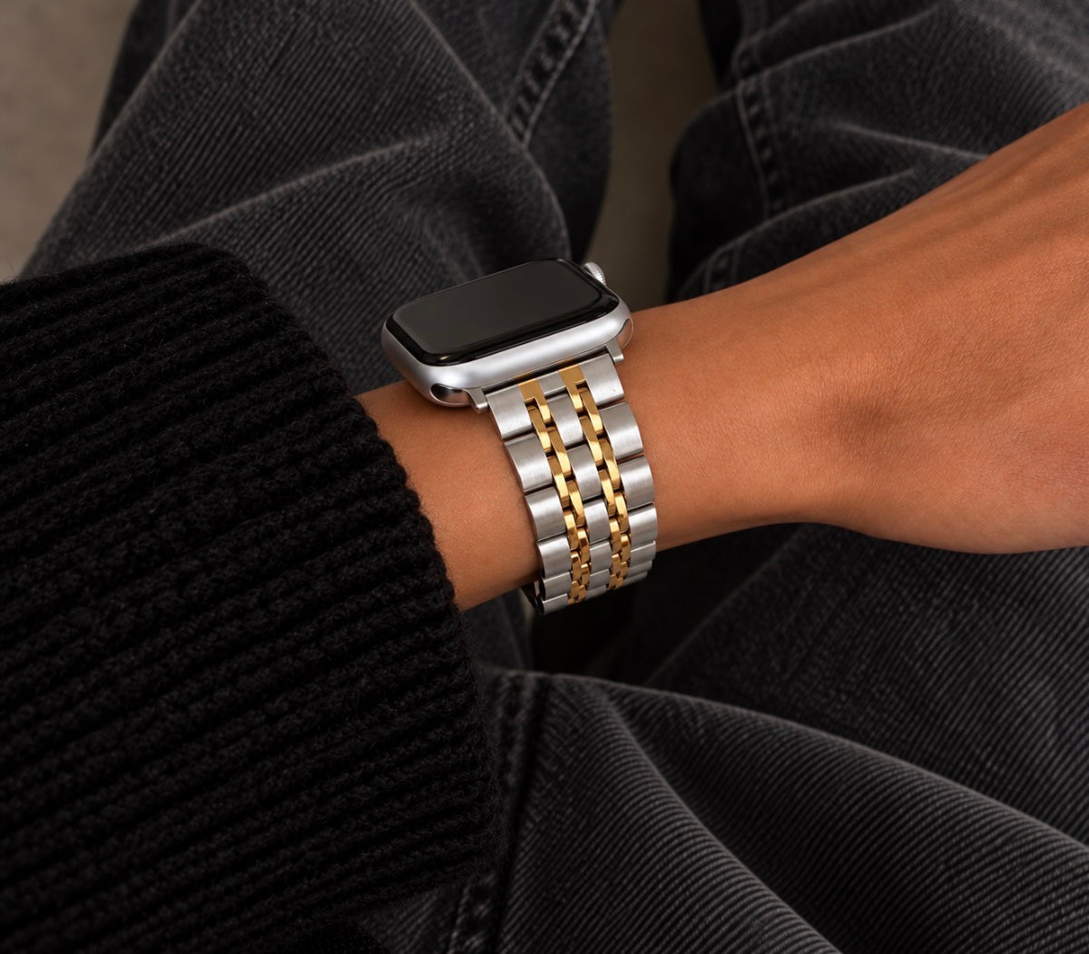London Premium Stainless Steel Apple Watch Band – Silver Luxury Metal Strap