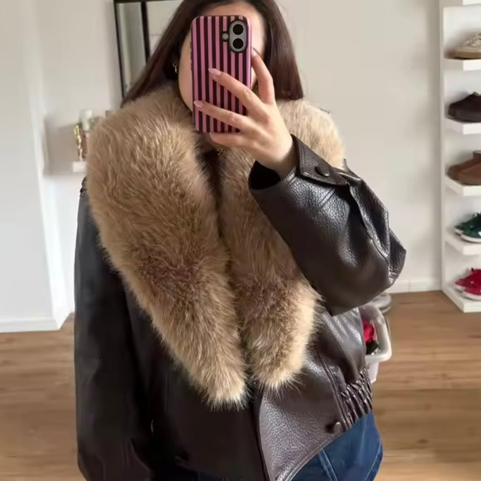 Chelsea Oversized Vegan Leather Jacket