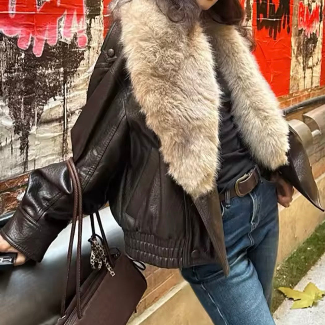 Chelsea Oversized Vegan Leather Jacket