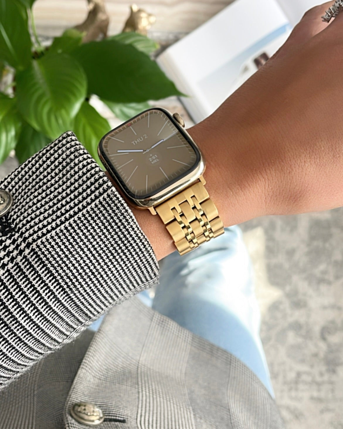 Premium Edelstahl Apple Watch Armband – Luxuriöses Metallarmband in Gold & Silber