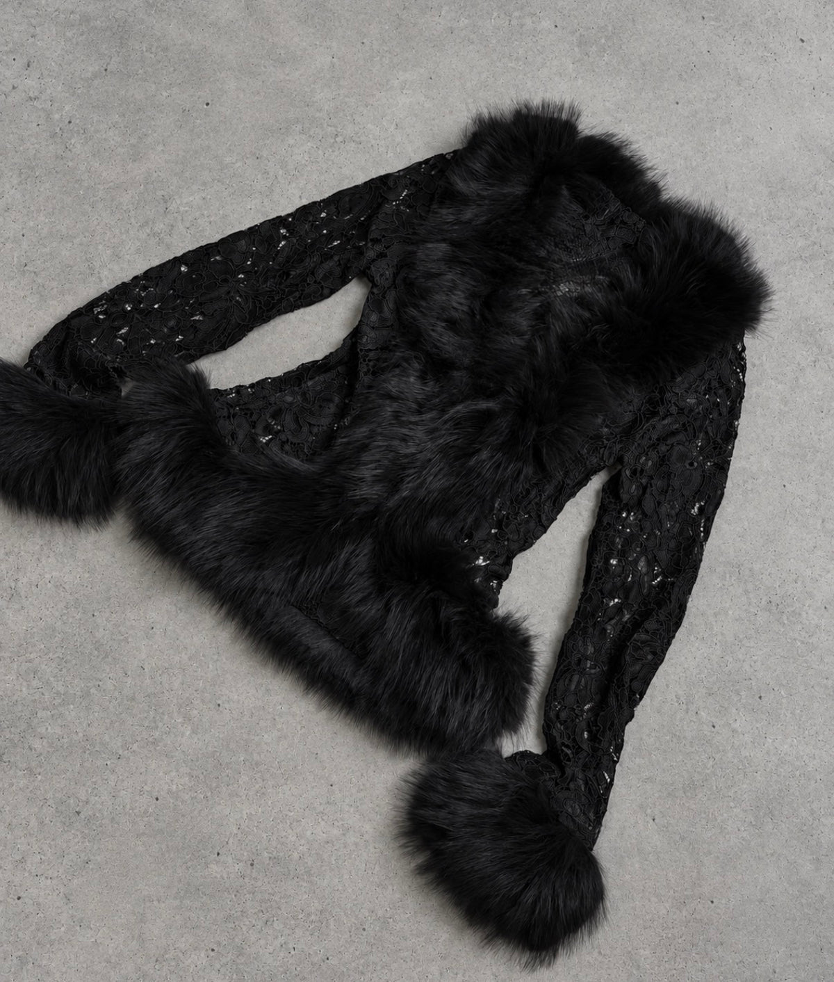 Fur Trim Lace Cardigan