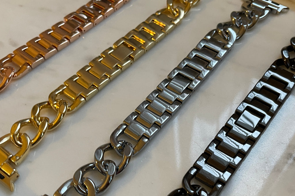 Temple Link Apple Watch Band - Silver Gold Black & Rose Gold