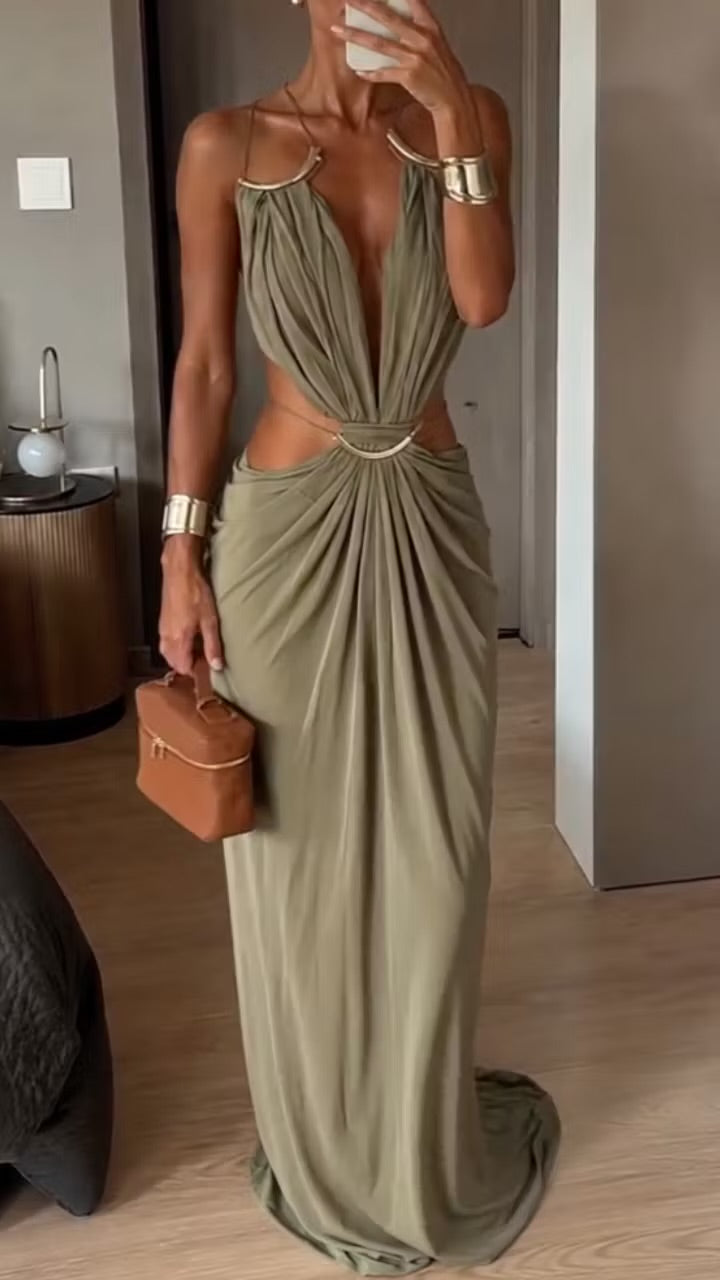Celeste Backless Cut-Out Maxi Dress