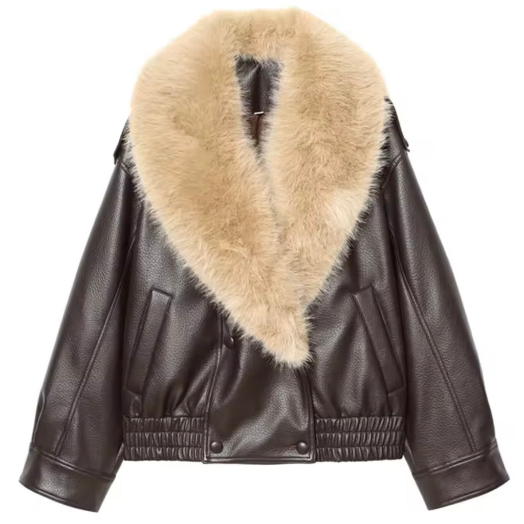 Chelsea Oversized Vegan Leather Jacket