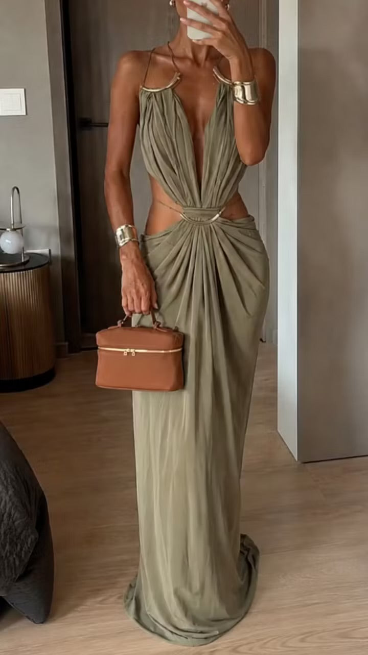 Celeste Backless Cut-Out Maxi Dress