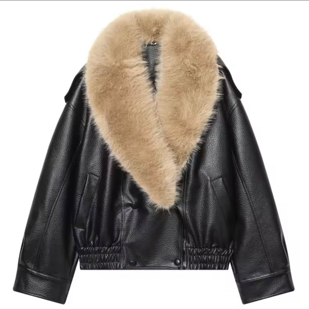 Chelsea Oversized Vegan Leather Jacket