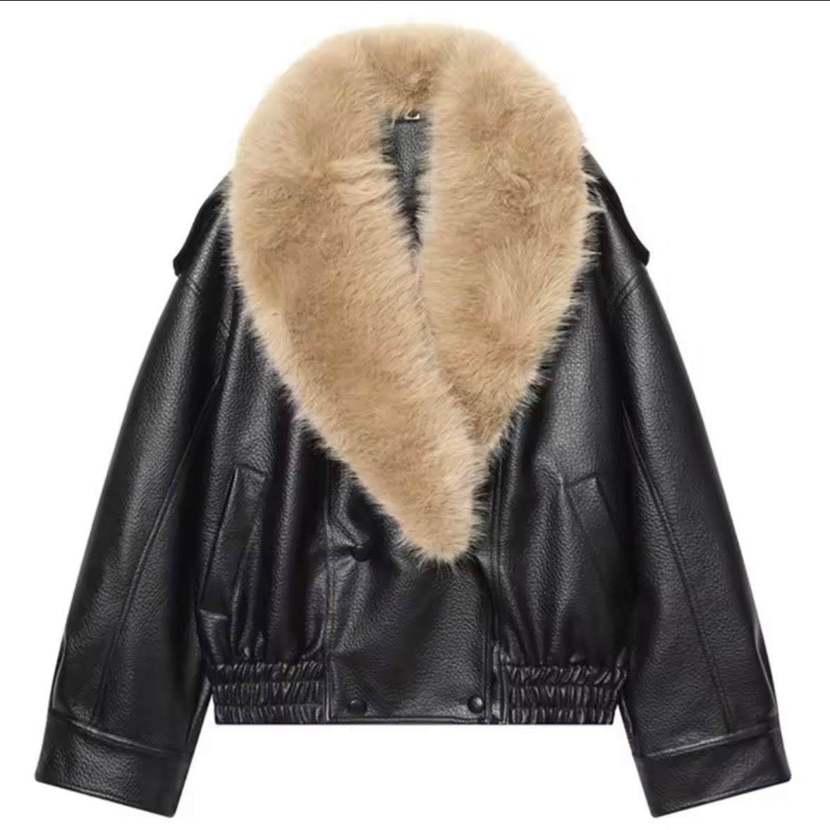 Chelsea Oversized Vegan Leather Jacket