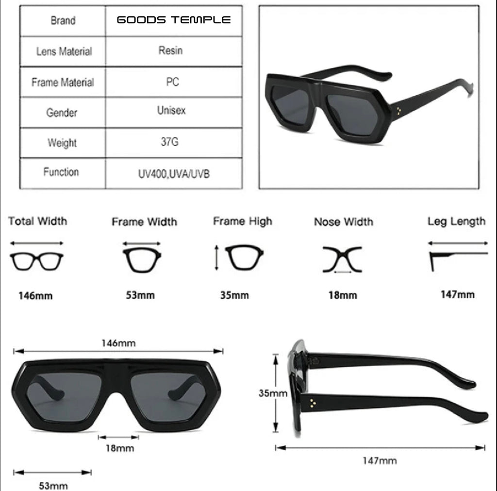 SO&EI Neue unregelmäßige quadratische Damenmode Gradient Sonnenbrillen Shades UV400 Retro Herren Klarglas Brillenrahmen
