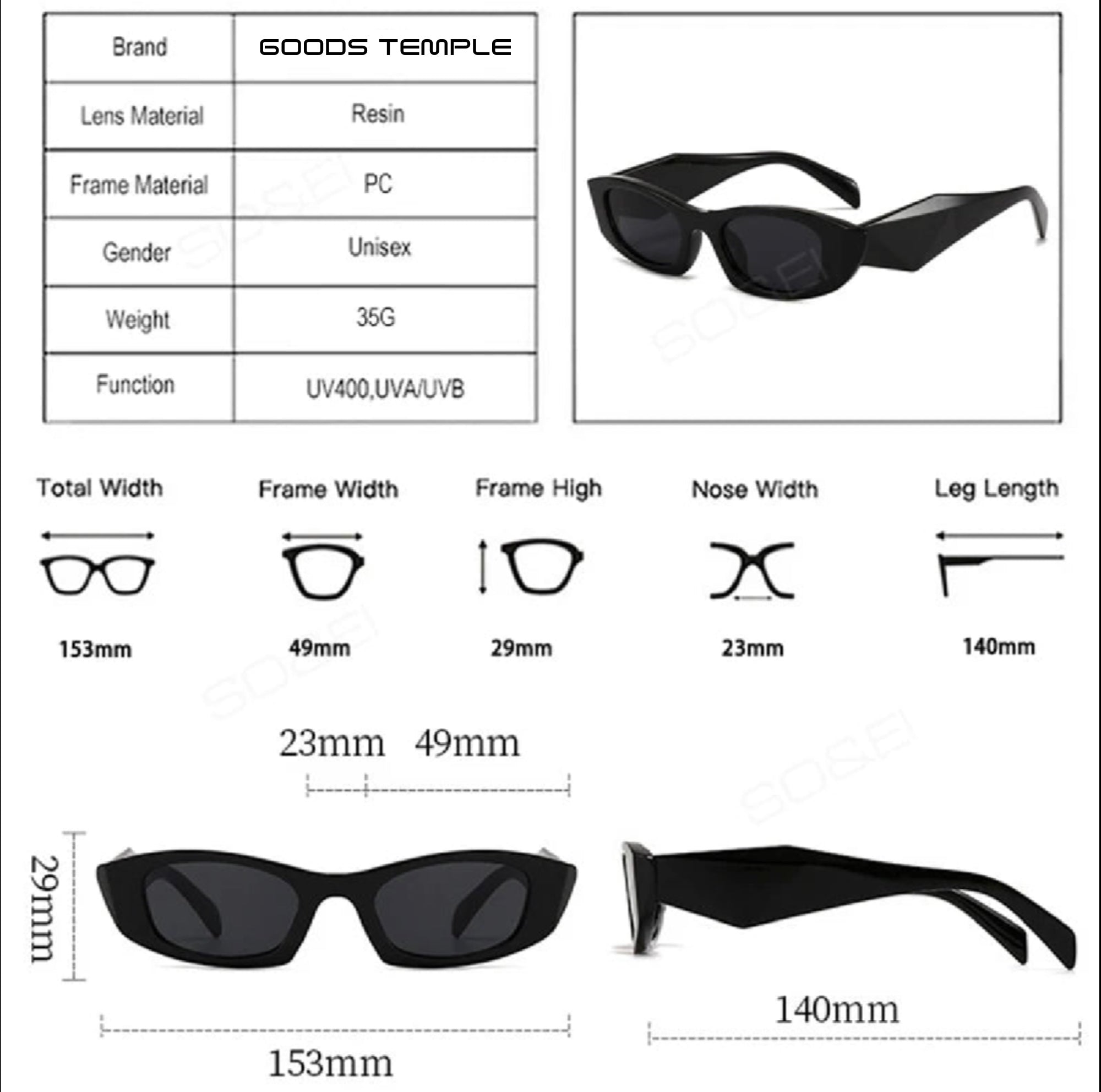 Paros Retro Glam Sunglasses