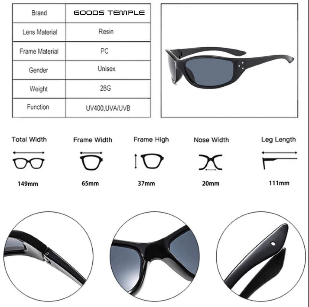 SO&EI Retro Y2K Candy Color Cat Eye Sonnenbrillen Damen Fashion Nieten Outdoor Sport Punk Herren Trend Sonnenbrillen
