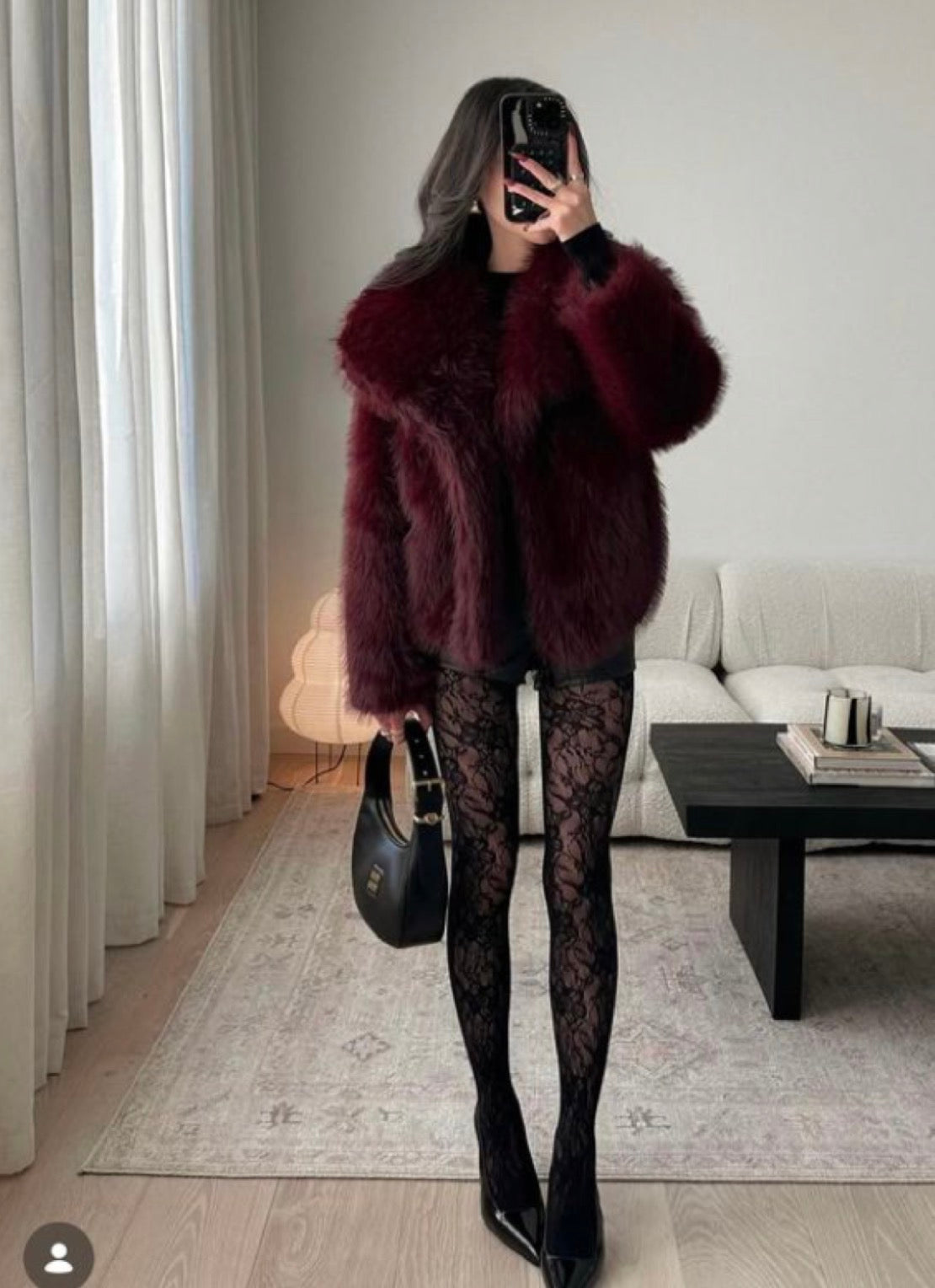 Women’s Faux Fur Coat with Collar