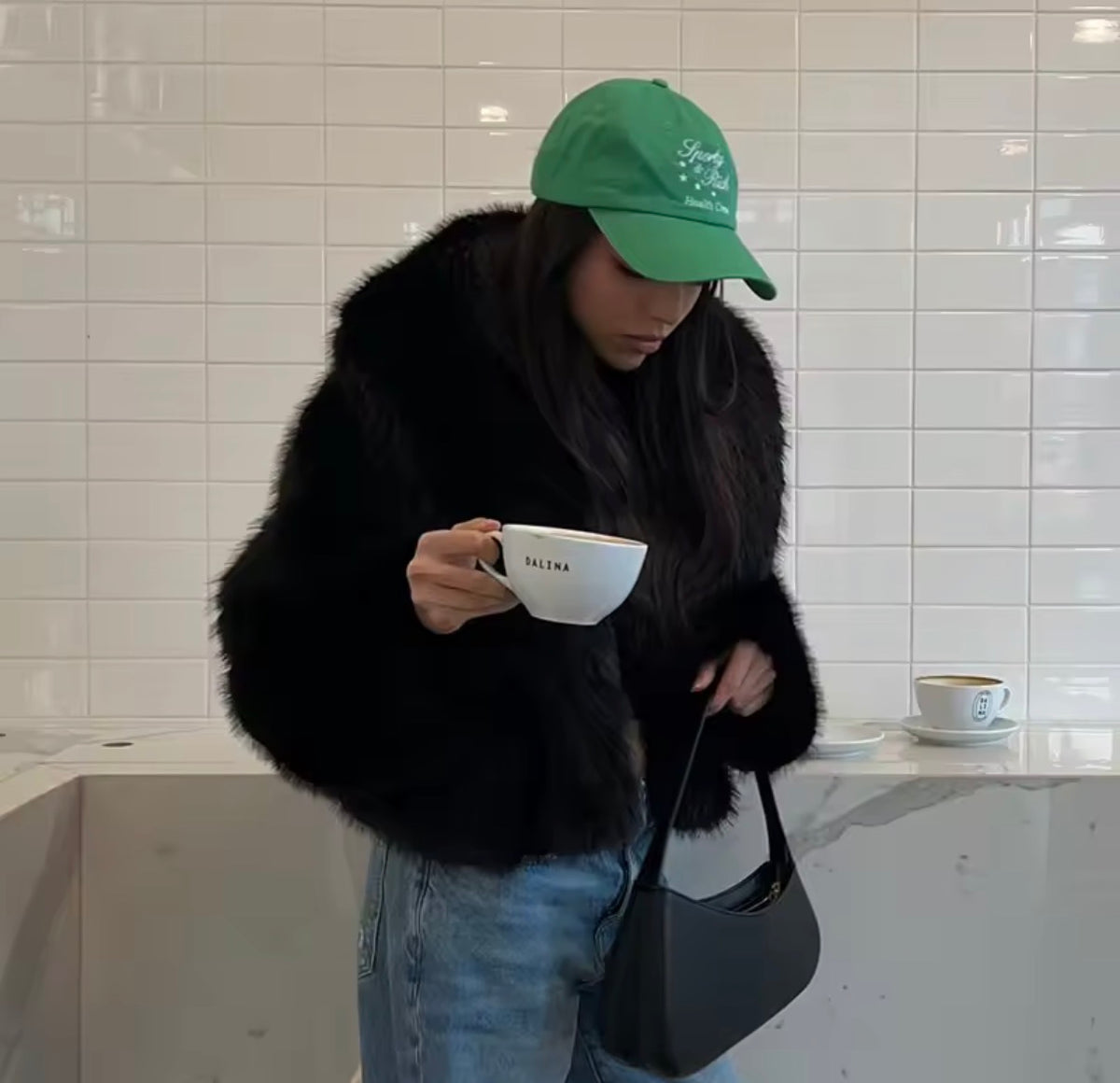 Women’s Faux Fur Coat with Collar