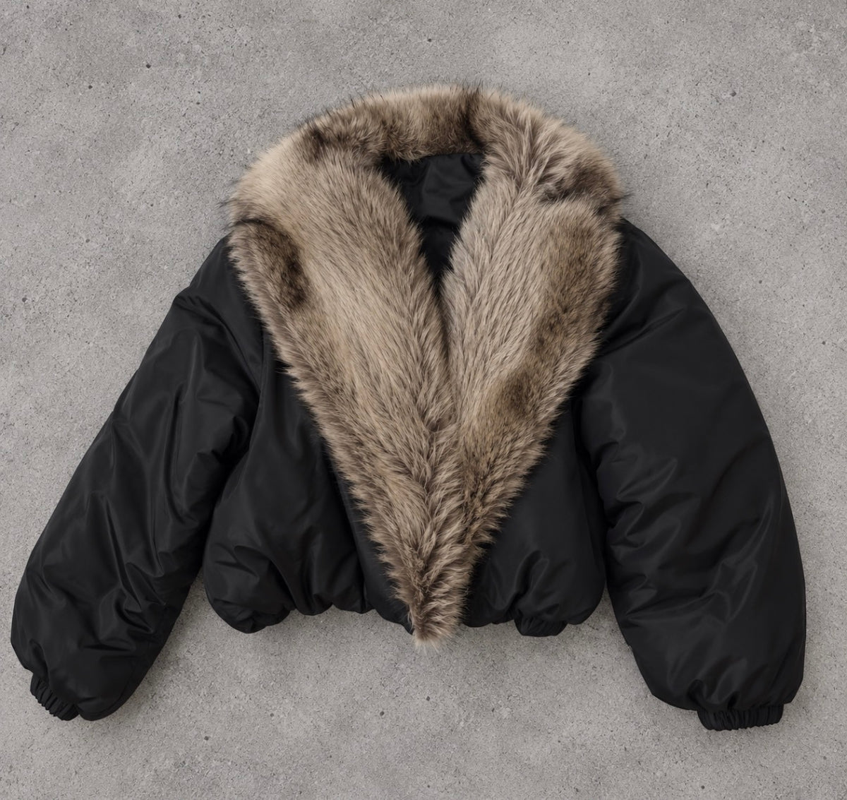 Arctic Luxe Faux Fur Collar Bomber Jacket
