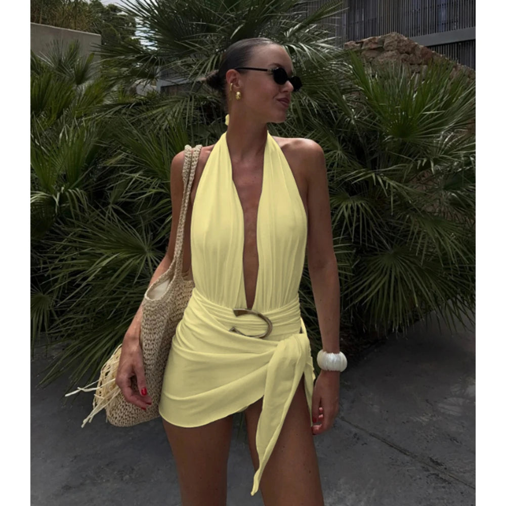 Monaco One-Piece Swimsuit & Wrap Skirt Set