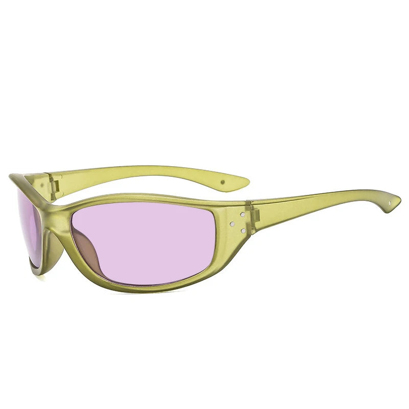 Noir Y2K Cat Eye Sunglasses | Wrap Around Narrow Frame Fashion Shades