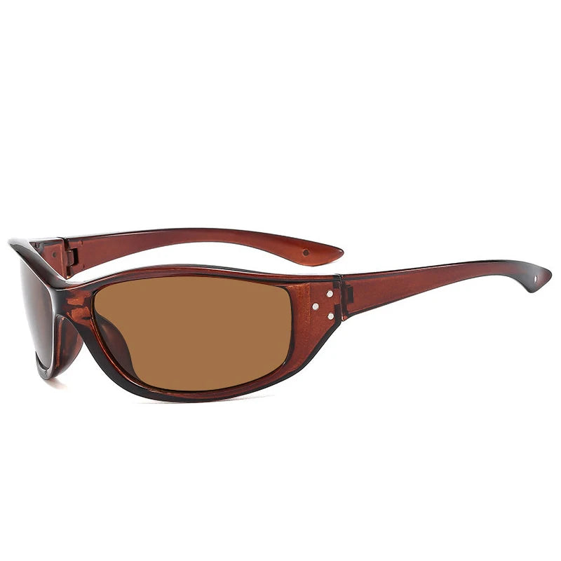 Brown sunglasses with a white background