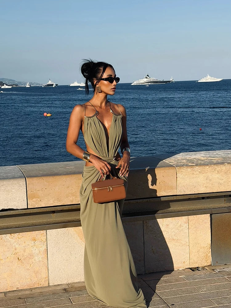 Celeste Backless Cut-Out Maxi Dress