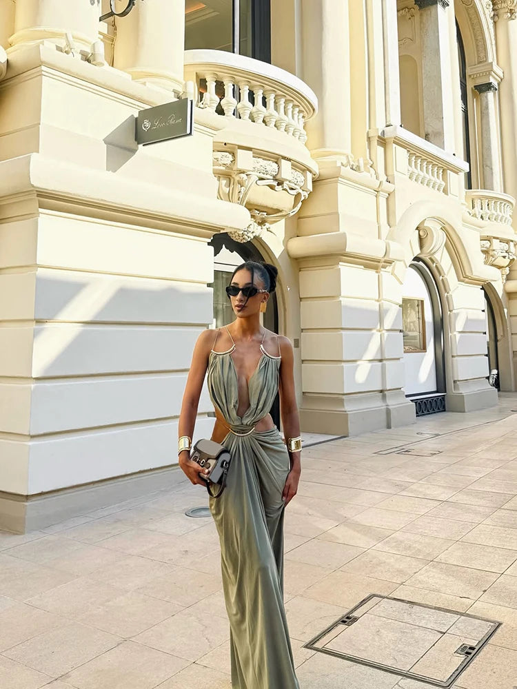 Celeste Backless Cut-Out Maxi Dress