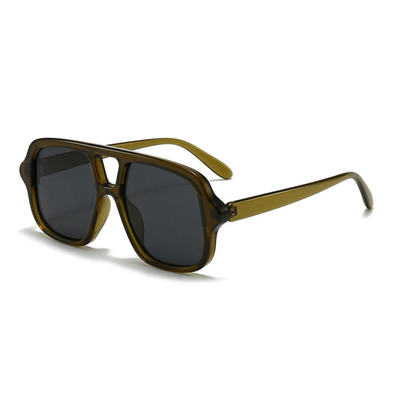 Miami Aviator Sunglasses – Green Marble Frame & Amber Tinted Lenses