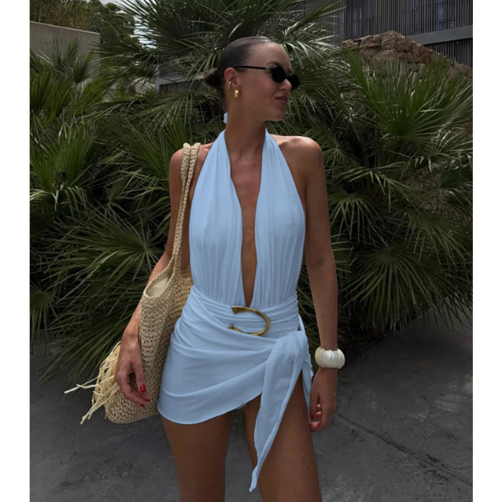 Monaco One-Piece Swimsuit & Wrap Skirt Set
