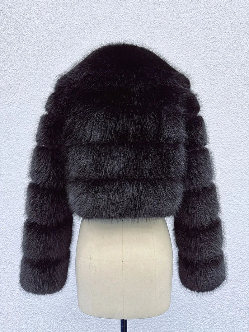 Cropped Faux Fur Jacket