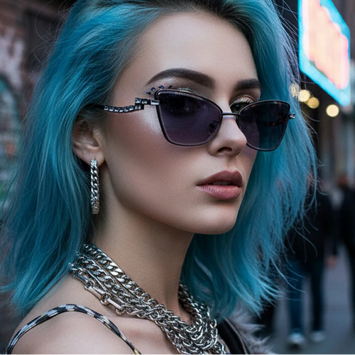 Crystal Detail Cat-Eye Sunglasses