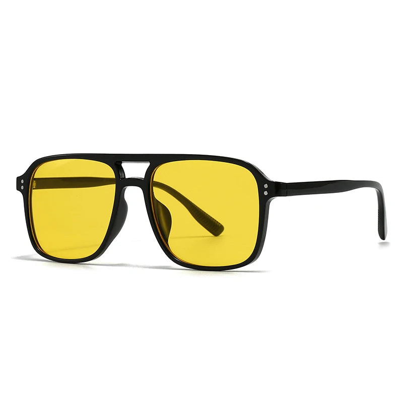 Johnny Oversized Aviator Sunglasses Vintage Square Frame UV400 Shades