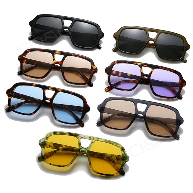 Miami Aviator Sunglasses – Green Marble Frame & Amber Tinted Lenses