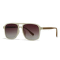 SO&EI Retro Double Bridges Quadratische Herren-Nieten-Sonnenbrille Fashion Damen Gelb-Blau UV400 Sonnenbrille