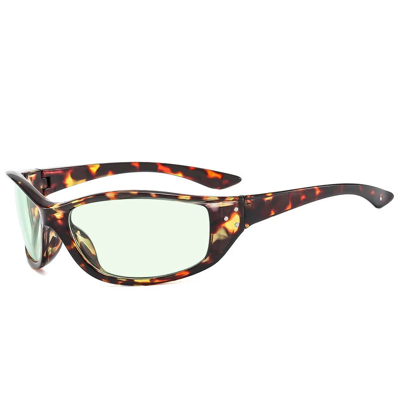 Noir Y2K Cat Eye Sunglasses | Wrap Around Narrow Frame Fashion Shades