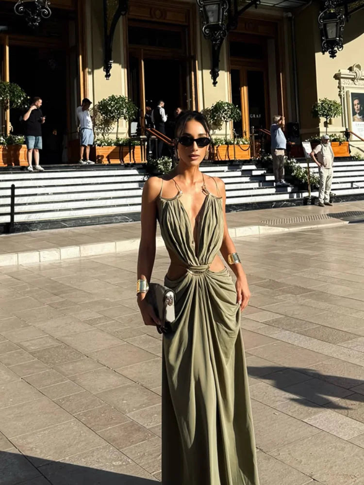 Celeste Backless Cut-Out Maxi Dress
