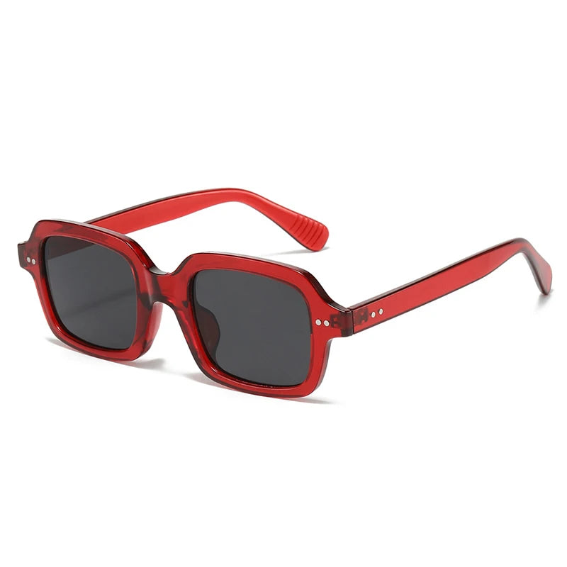 SO&EI Ins Beliebte Mode Gelee Farbe Quadrat Damen Sonnenbrille Vintage Punk Nieten Herren Shades UV400 Gelb Blau Sonnenbrillen