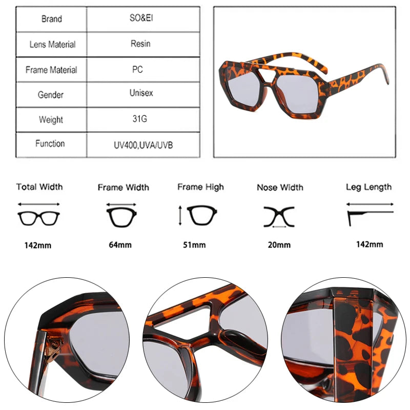 Riviera Geometric Polygon Sunglasses