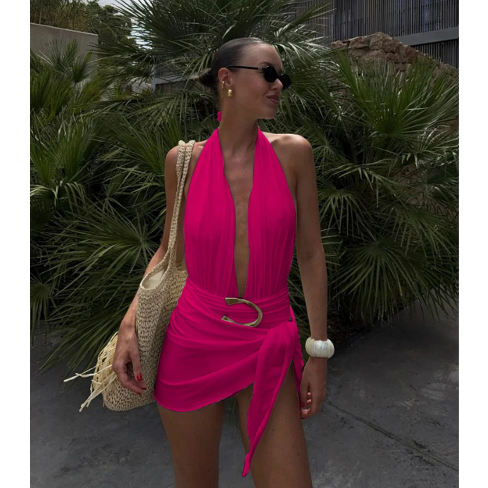 Monaco One-Piece Swimsuit & Wrap Skirt Set