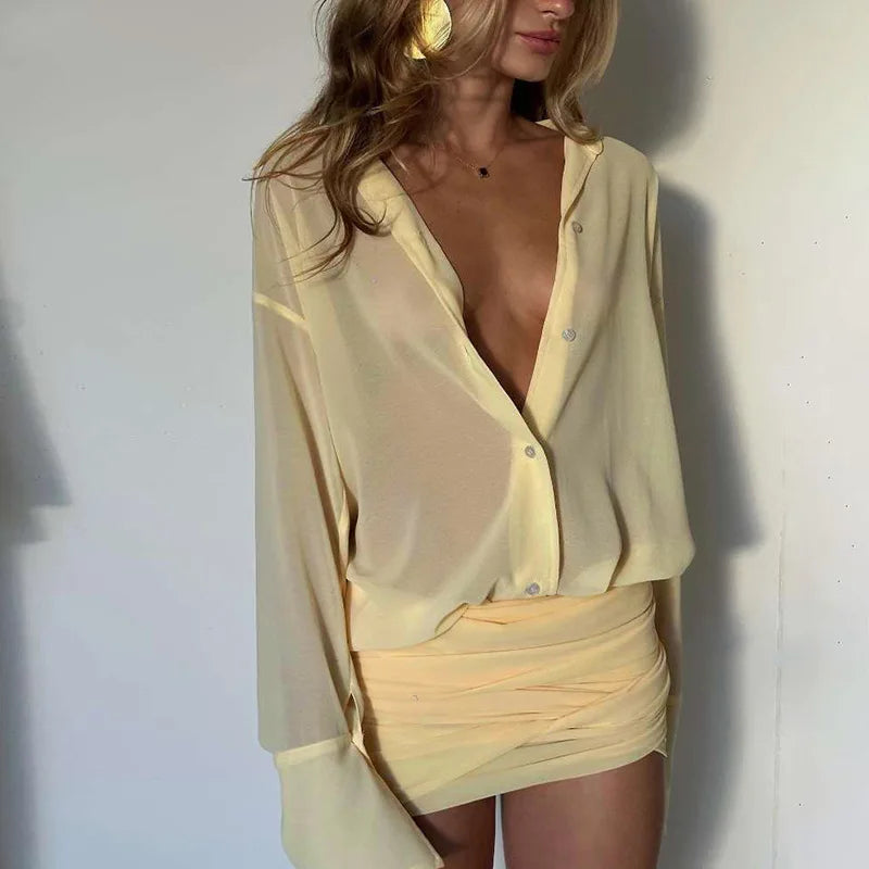 Sienna Sheer Shirt Mini Dress