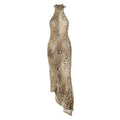 Sahara Leopard Backless Maxi Dress