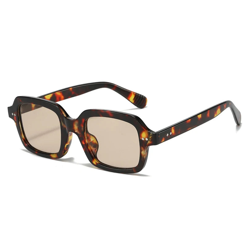SO&EI Ins Beliebte Mode Gelee Farbe Quadrat Damen Sonnenbrille Vintage Punk Nieten Herren Shades UV400 Gelb Blau Sonnenbrillen