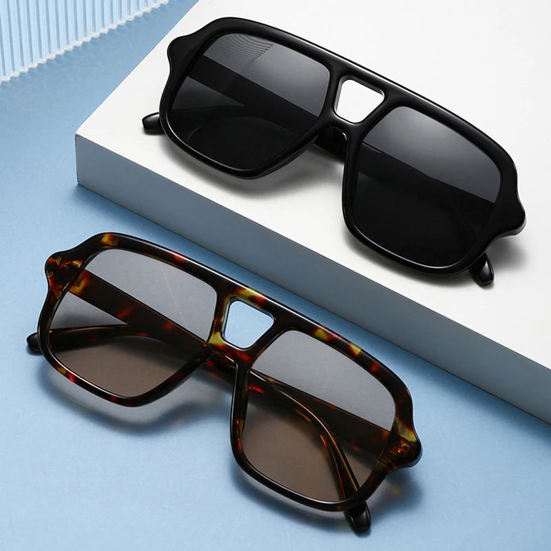 Miami Aviator Sunglasses – Green Marble Frame & Amber Tinted Lenses
