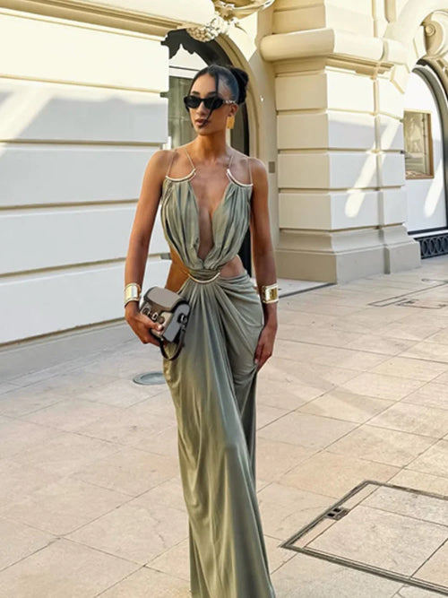 Celeste Backless Cut-Out Maxi Dress
