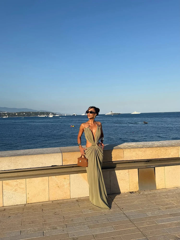 Celeste Backless Cut-Out Maxi Dress