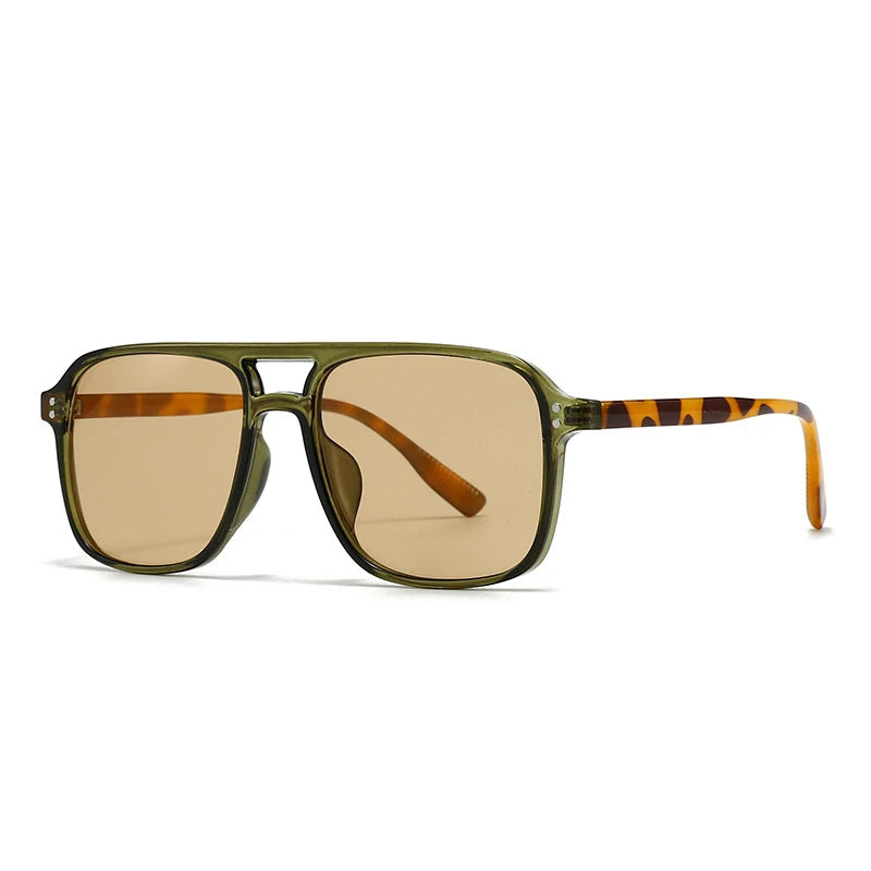 Johnny Oversized Aviator Sunglasses Vintage Square Frame UV400 Shades