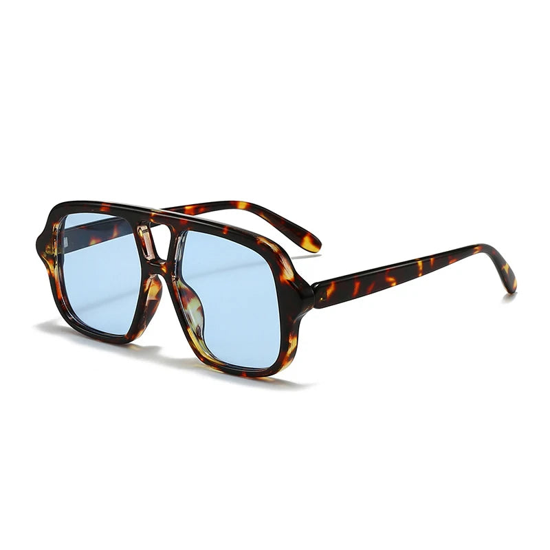 Miami Aviator Sunglasses – Green Marble Frame & Amber Tinted Lenses