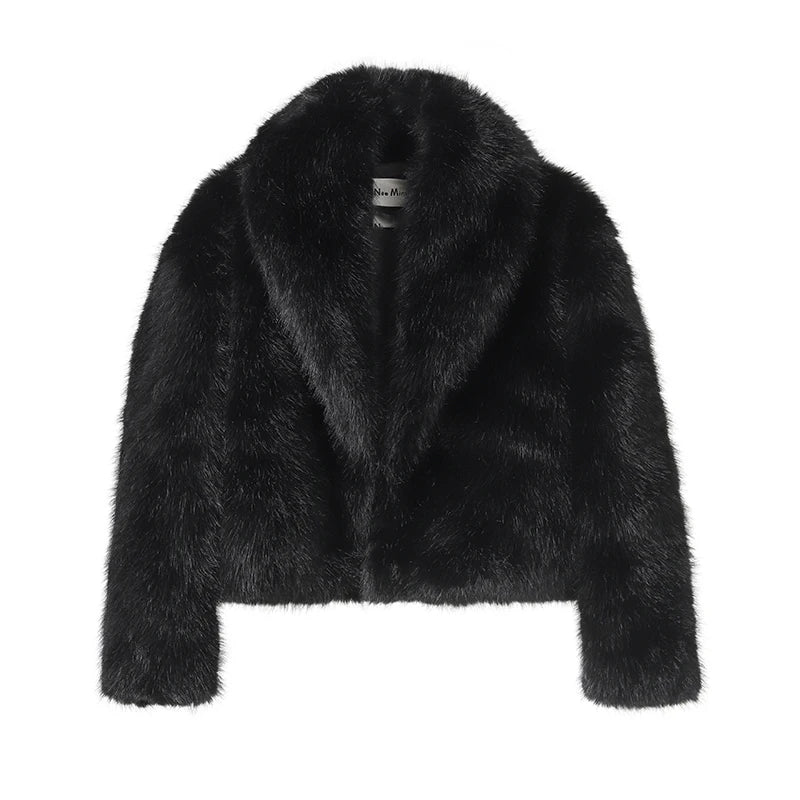 Women’s Faux Fur Coat with Collar
