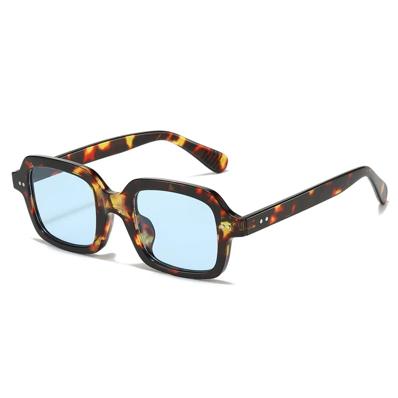 SO&EI Ins Beliebte Mode Gelee Farbe Quadrat Damen Sonnenbrille Vintage Punk Nieten Herren Shades UV400 Gelb Blau Sonnenbrillen