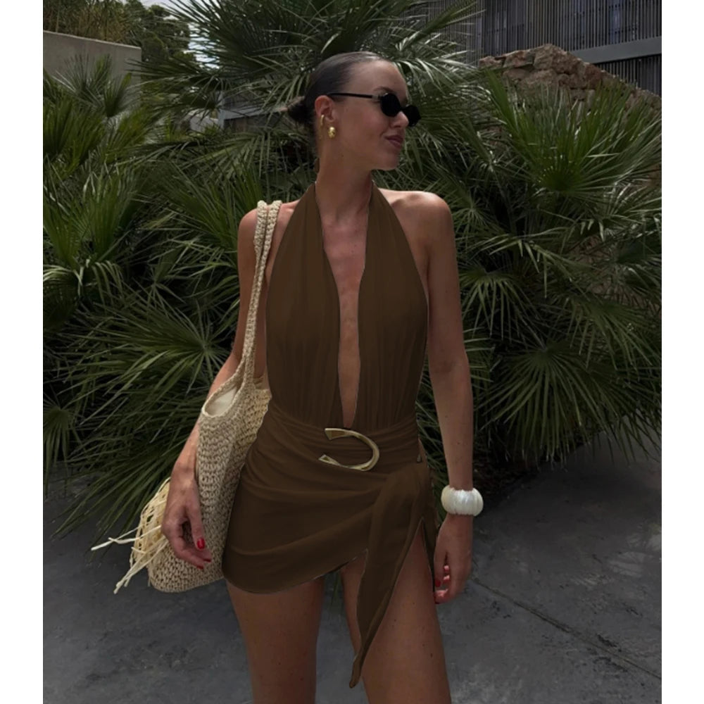 Monaco One-Piece Swimsuit & Wrap Skirt Set