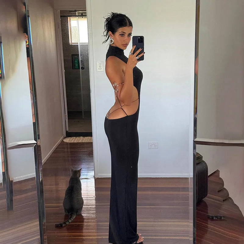 Butterfly Backless Maxi Dress
