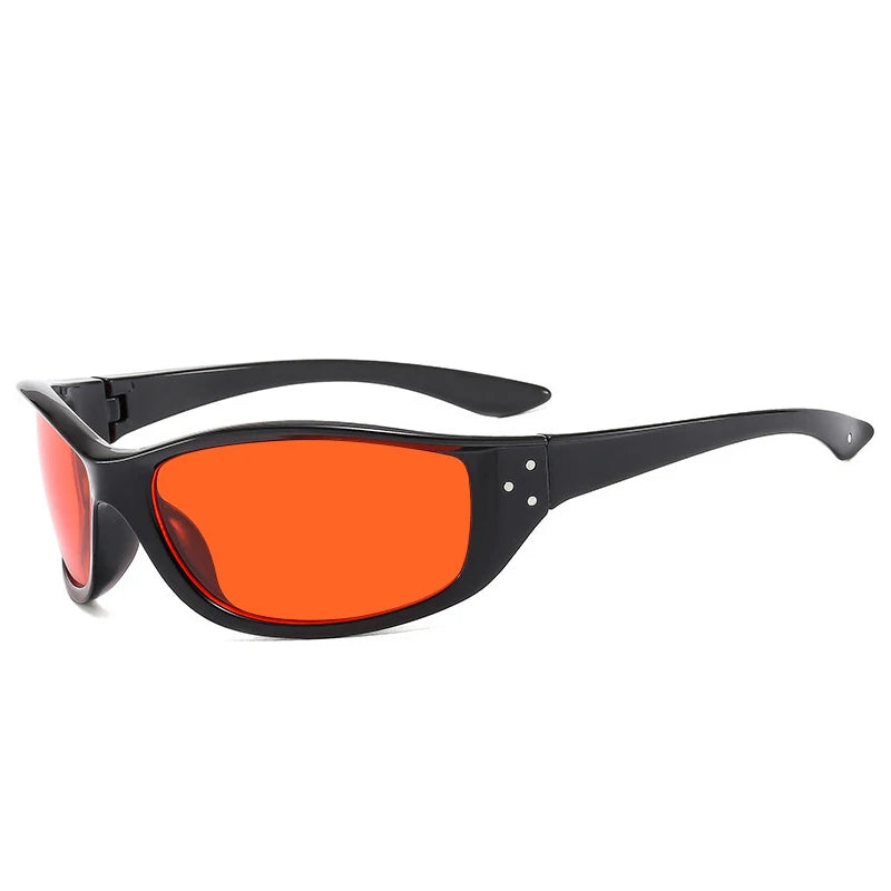 Noir Y2K Cat Eye Sunglasses | Wrap Around Narrow Frame Fashion Shades