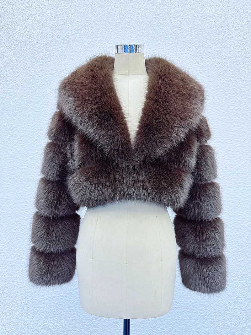 Cropped Faux Fur Jacket